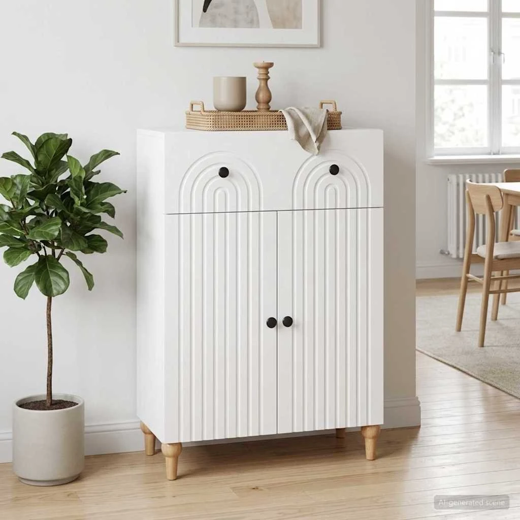 vidaXL Sideboard Hvid 66 x 34,5 x 90 cm i konstrueret træ