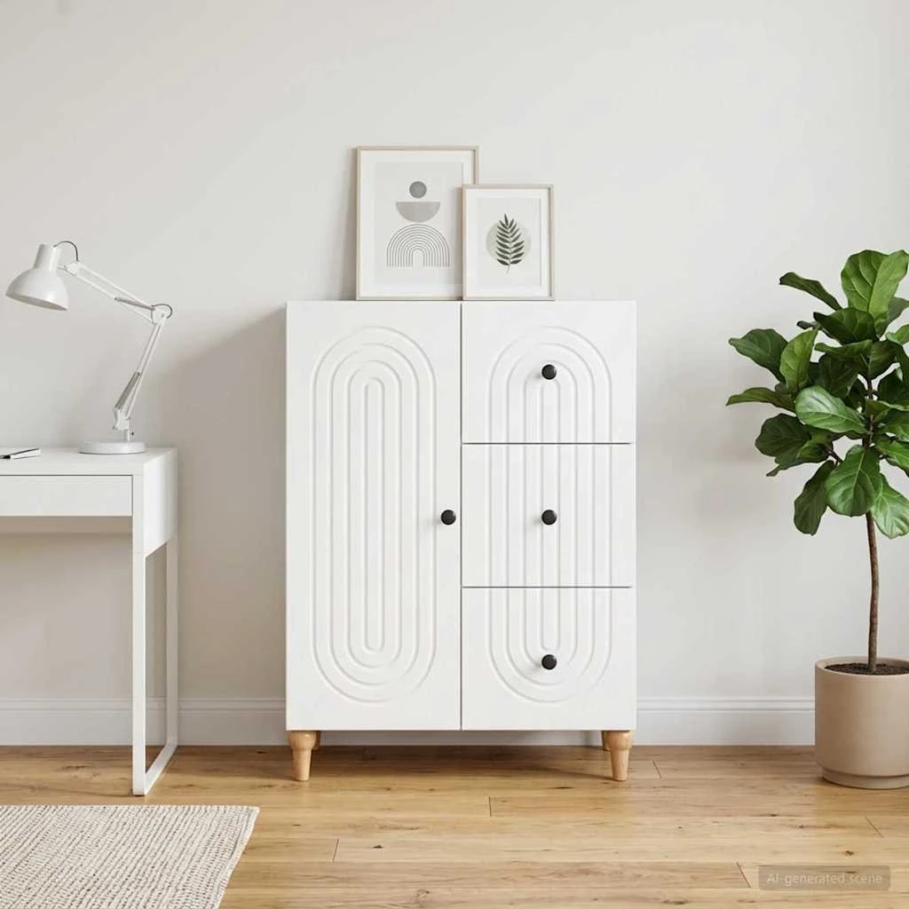 vidaXL Sideboard Hvid 66 x 34,5 x 90 cm i konstrueret træ