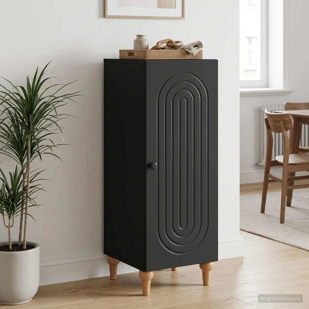 vidaXL Sideboard Sort, 33 x 34,5 x 90 cm i konstrueret træ