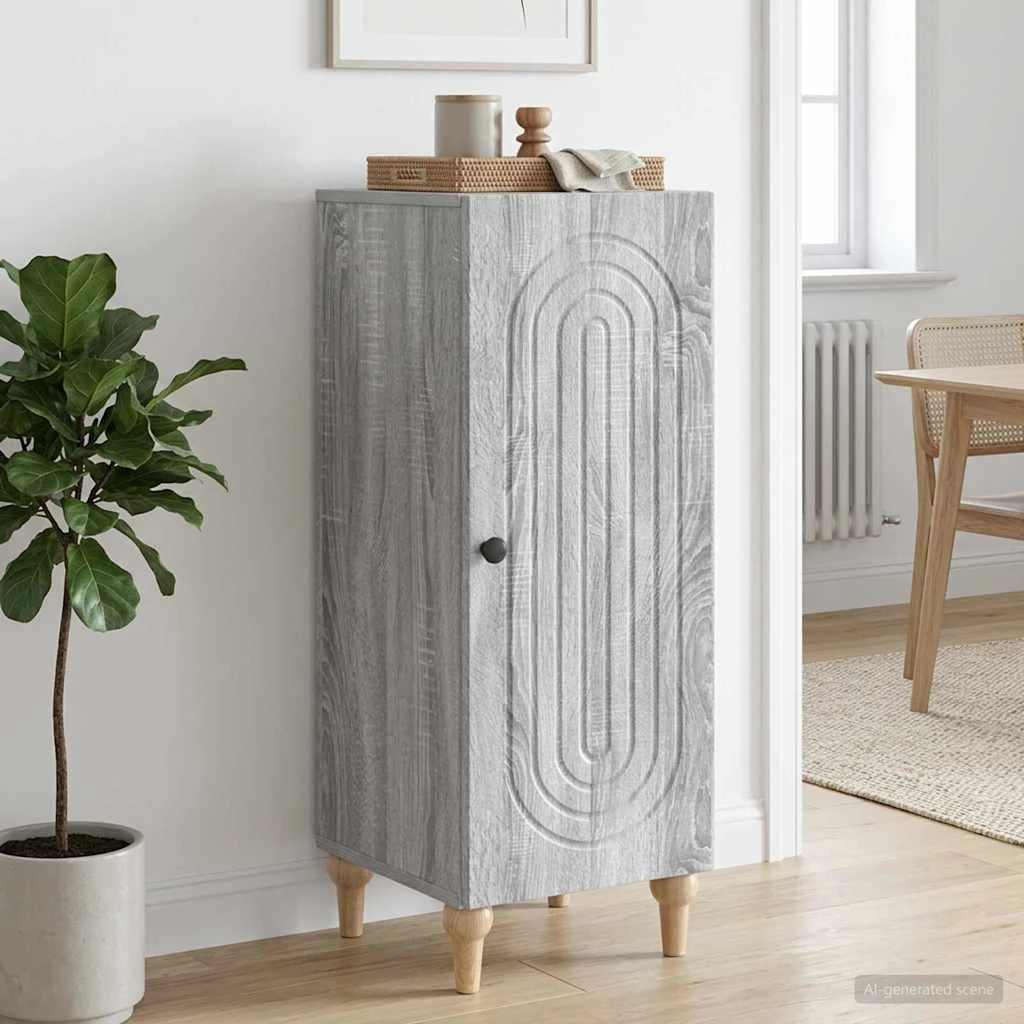 vidaXL Sideboard Grå Sonoma-eg 33 x 34,5 x 90 cm