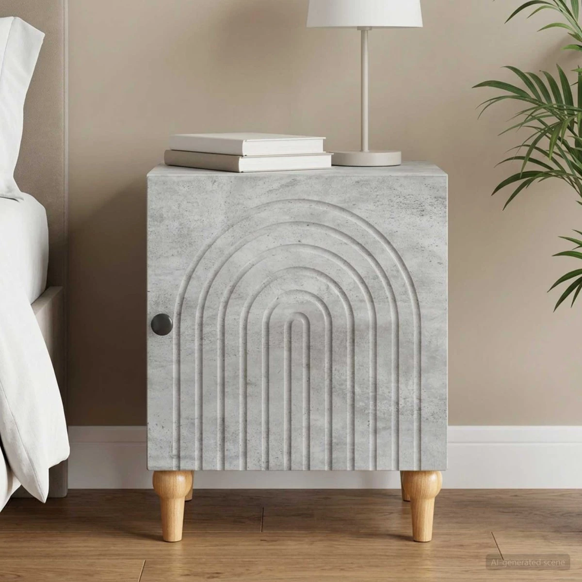 vidaXL Natskab Betongrå 43 x 34,5 x 50 cm i konstrueret træ