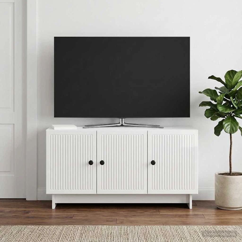vidaXL TV-skab i hvid højglans, 99 x 34,5 x 50 cm
