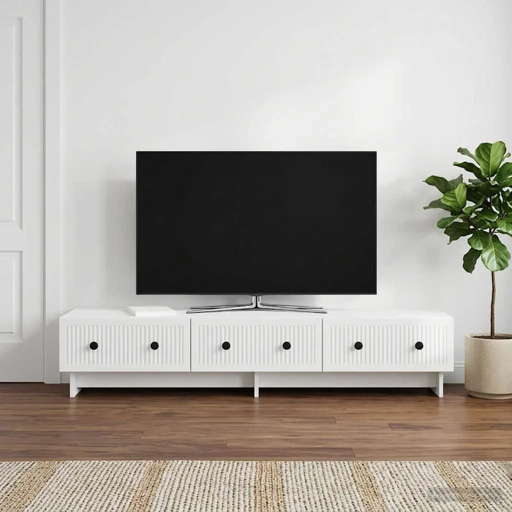 vidaXL TV-skab 147 x 34,5 x 30 cm Hvid højglans