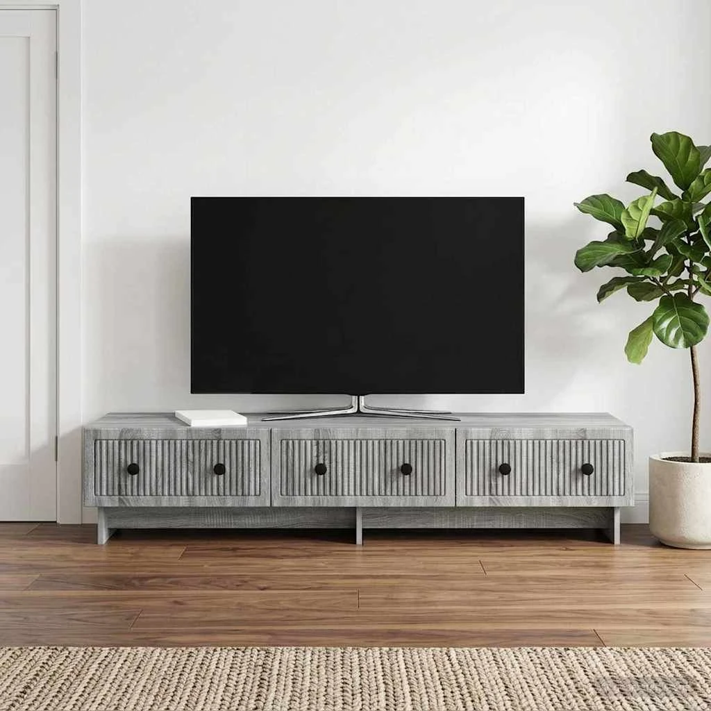 vidaXL TV-skab i grå sonoma-eg, 147 x 34,5 x 30 cm