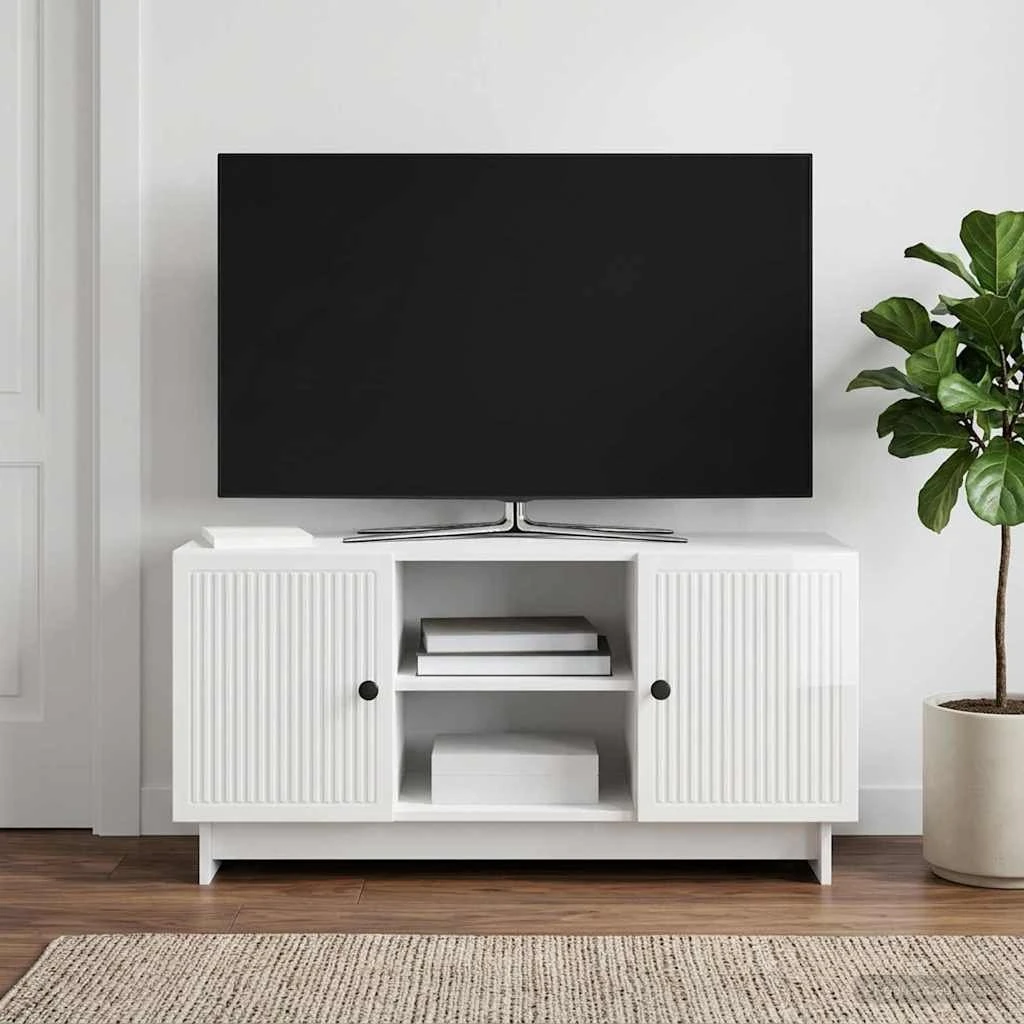 vidaXL TV-skab i hvid højglans - 102 x 34,5 x 50 cm