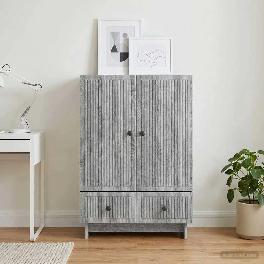 vidaXL Sideboard Grå Sonoma 66 x 34,5 x 95 cm