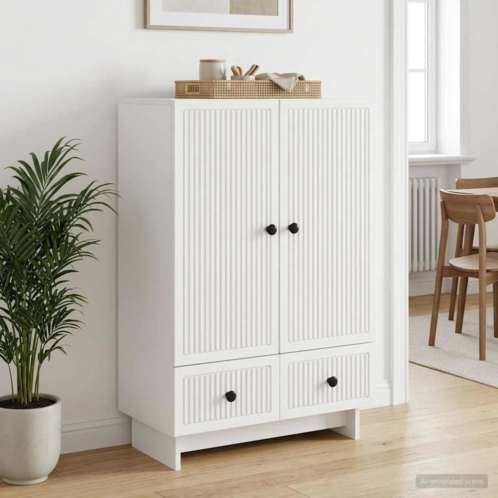 vidaXL Sideboard Hvid 66 x 34,5 x 95 cm i konstrueret træ