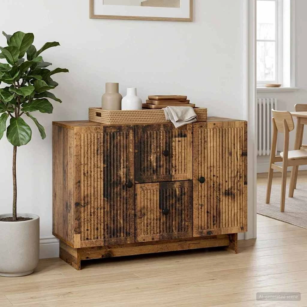 vidaXL Sideboard i gammelt træ, 89 x 34,5 x 60 cm