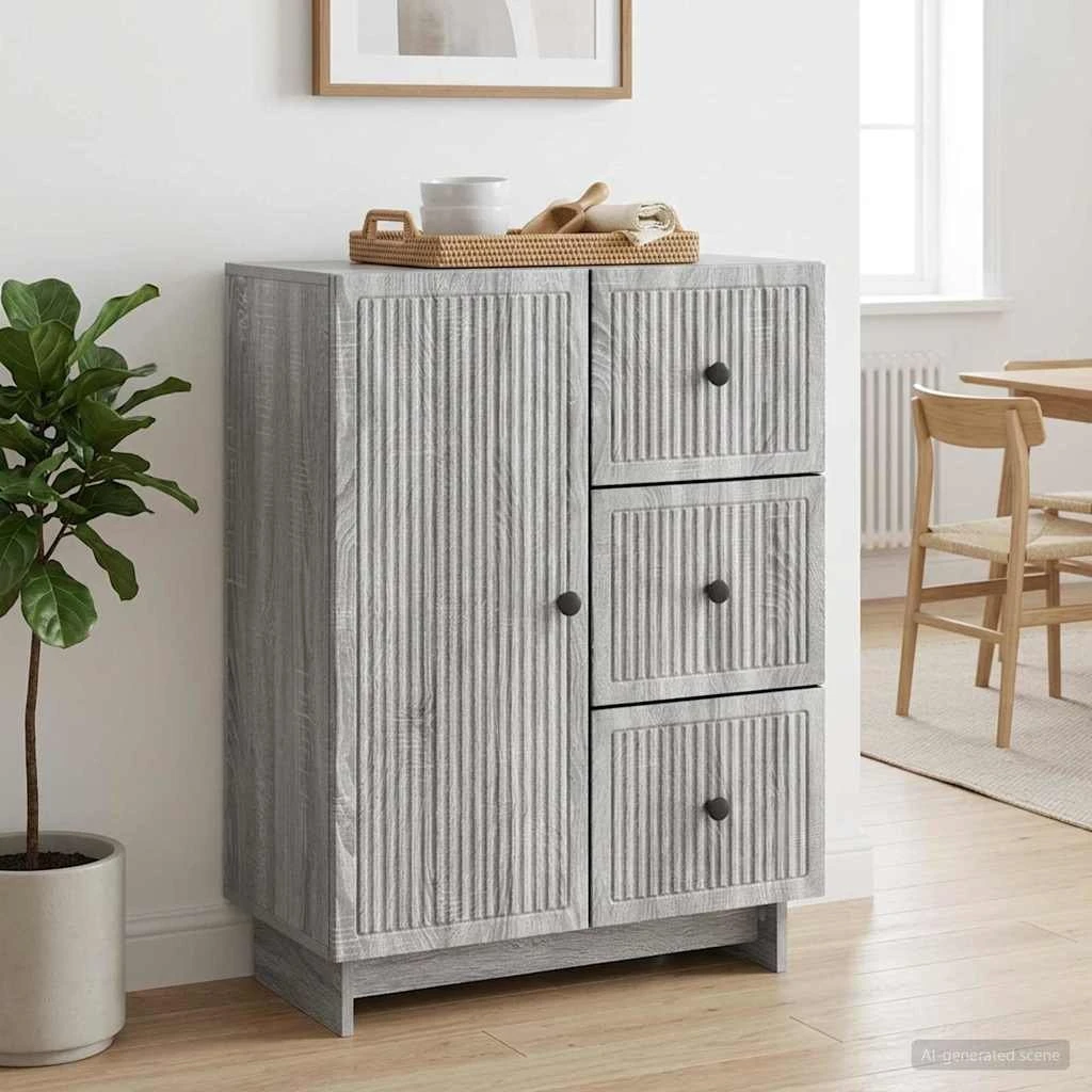 vidaXL Sideboard Grå Sonoma-eg 66 x 34,5 x 90 cm