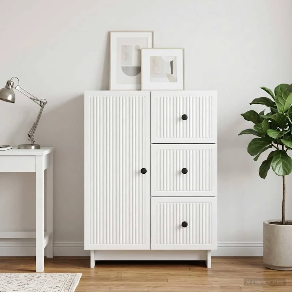 vidaXL Sideboard i hvid højglans, 66 x 34,5 x 90 cm