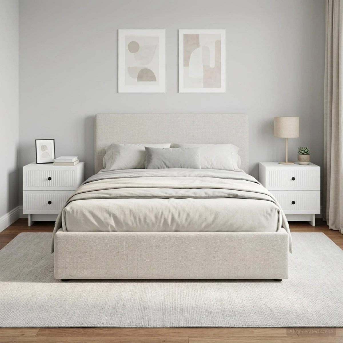 vidaXL Natskab 2 stk. Hvid 43 x 34,5 x 47,5 cm