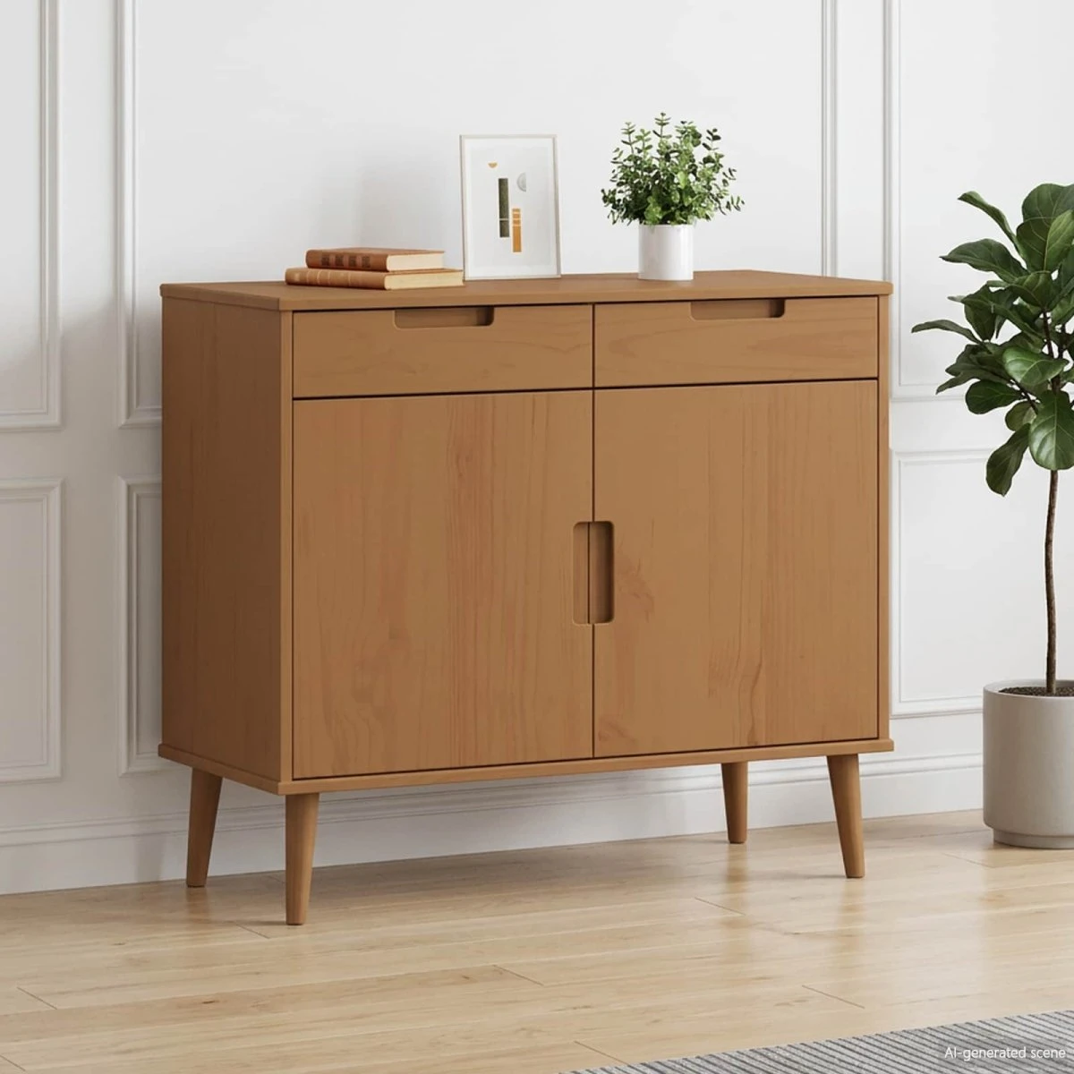 vidaXL Sideboard MOLDE Karamel 90 x 40 x 80 cm