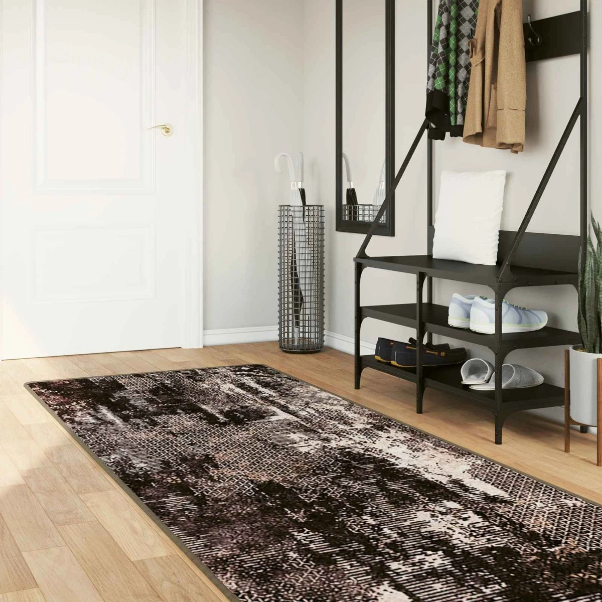 vidaXL MARSA Løber Sort og Hvid 100 x 350 cm