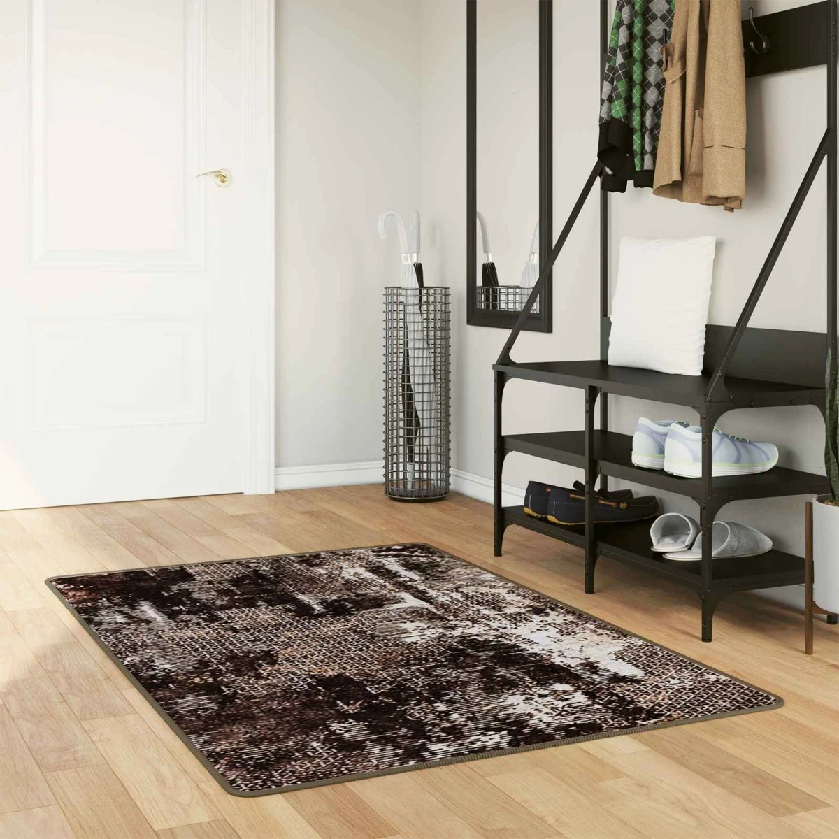 vidaXL MARSA Løbertæppe Sort og Hvid 80 x 100 cm