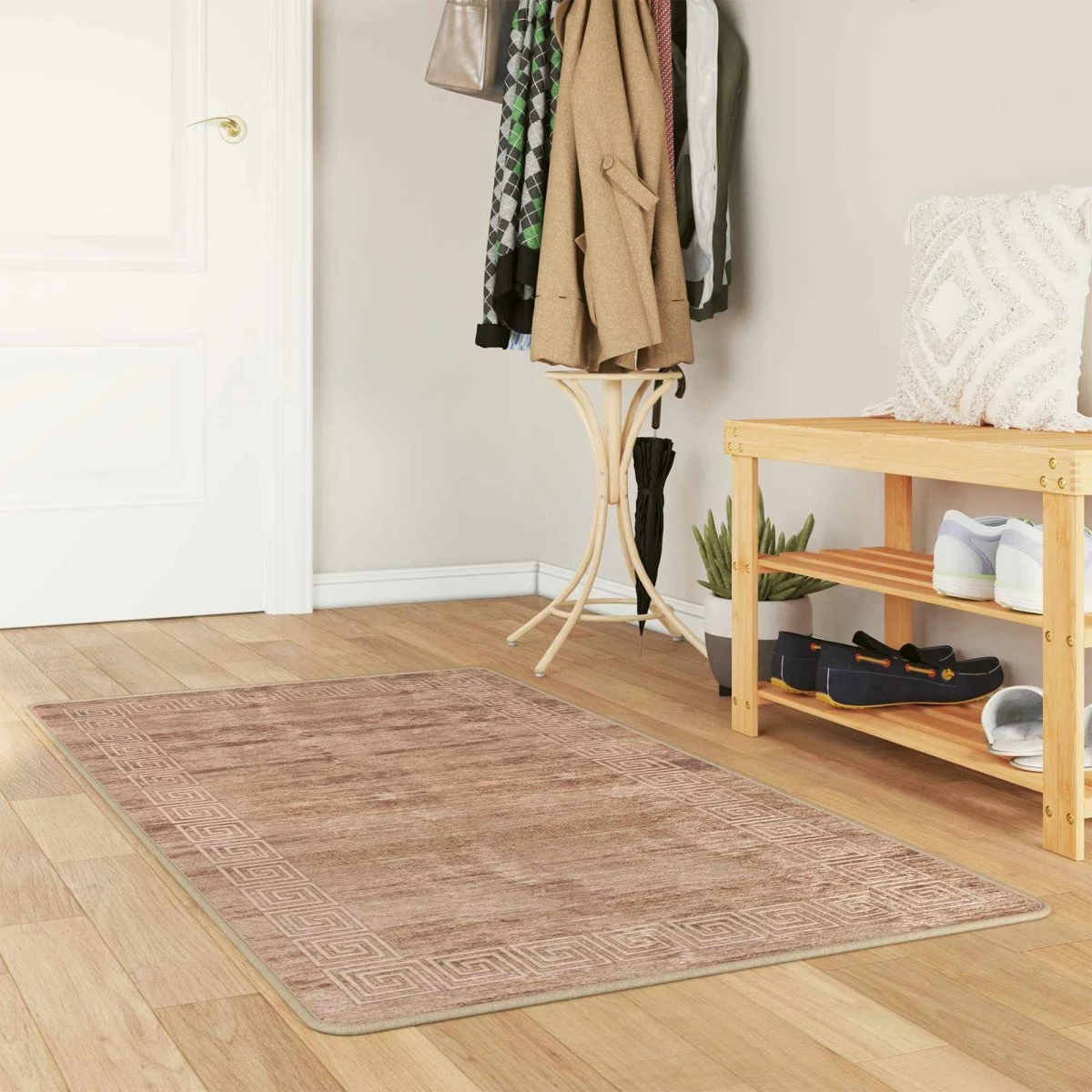 vidaXL Tæppe Runner MARSA Beige og guld 100 x 150 cm