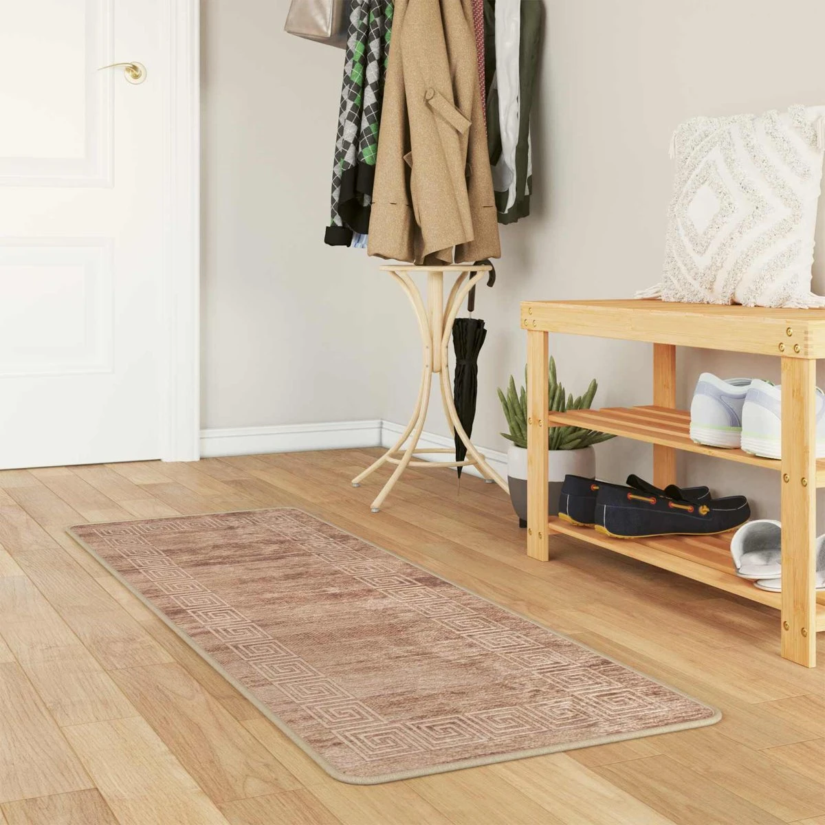 vidaXL MARSA Tæppe Runner, Beige/Guld, 50 x 150 cm