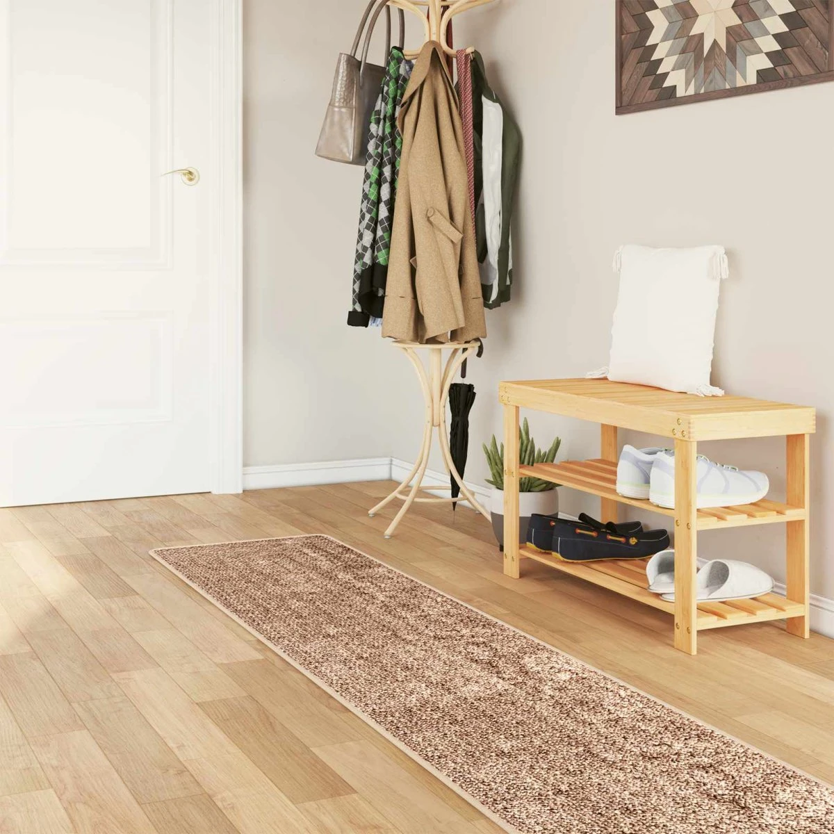 vidaXL Tæppe Runner MARSA Brun 50 x 450 cm