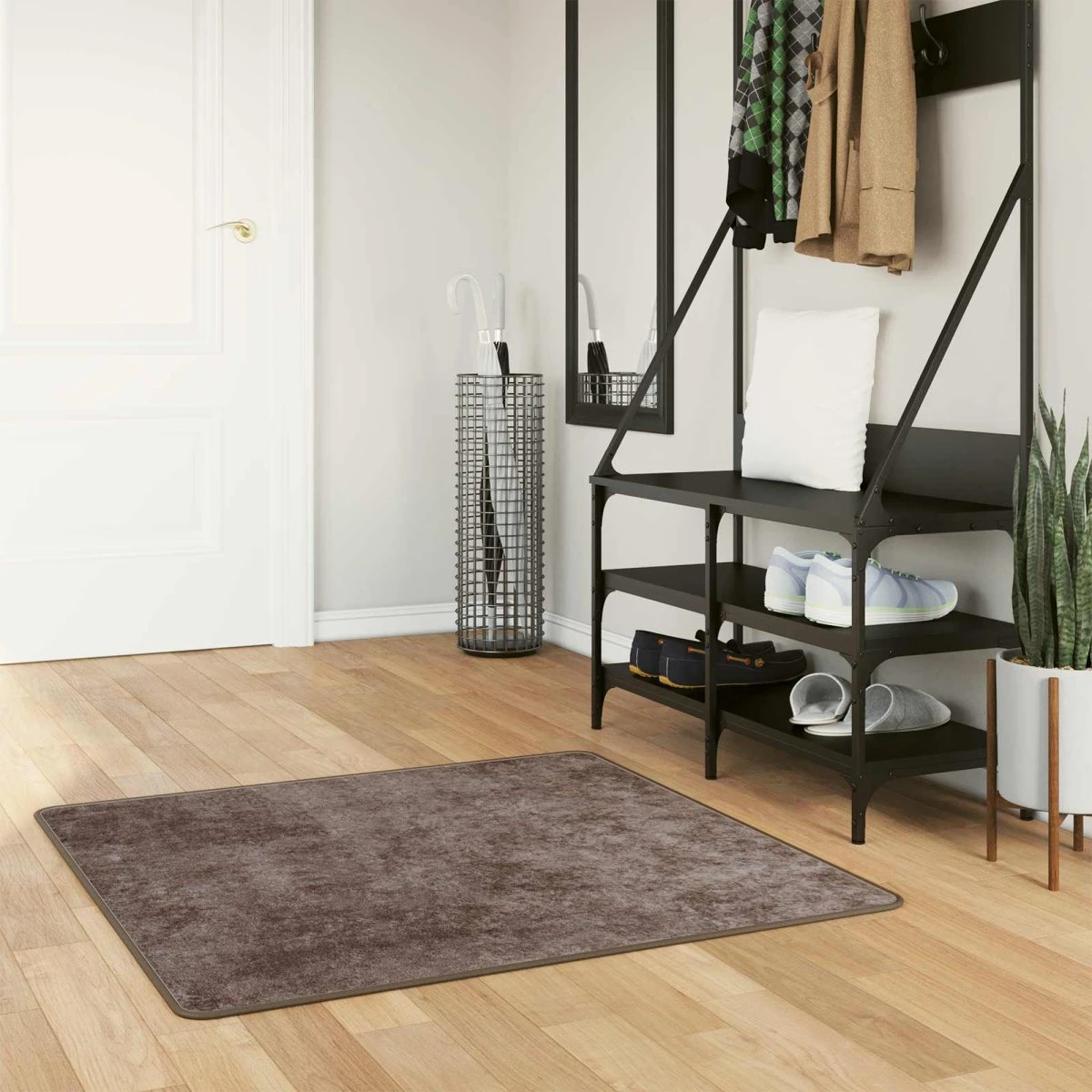vidaXL MARSA Tæppe Grå 100 x 100 cm - Polyester & PVC