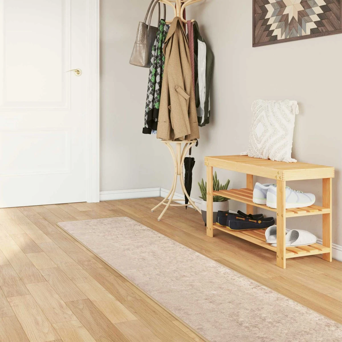 vidaXL Tæppe Runner MARSA Beige 50 x 450 cm