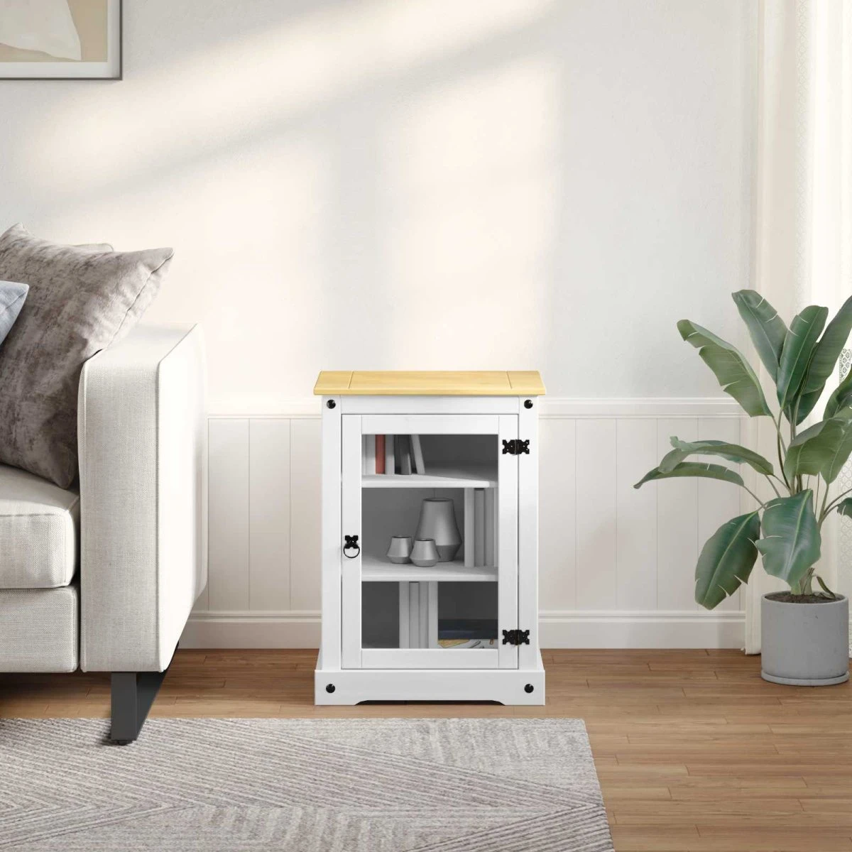 vidaXL HiFi skab Hvid 60 x 50 x 82 cm i massivt fyrretræ