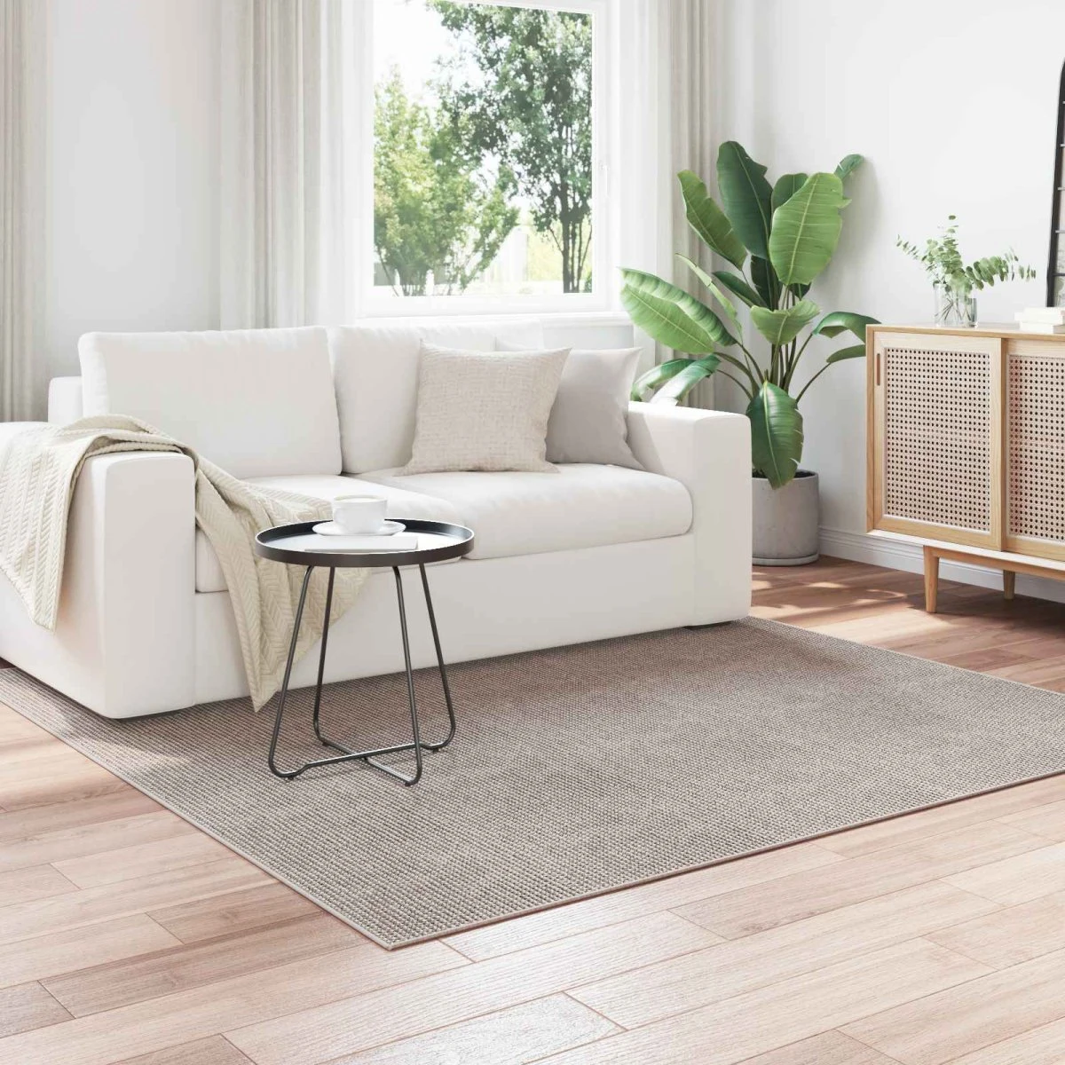 vidaXL LUGO Tæppe Creme & Taupe 120 x 120 cm