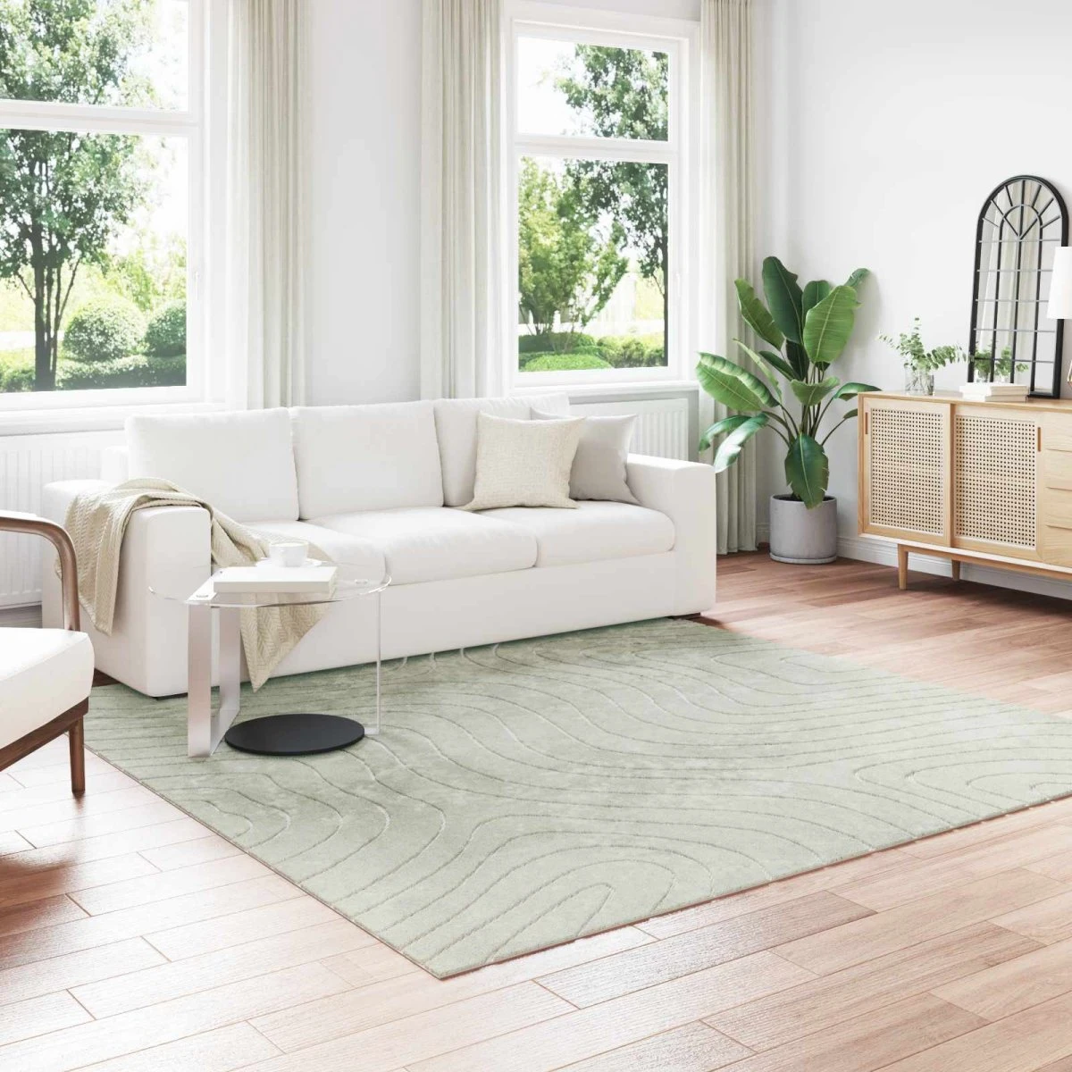 vidaXL PALMERAS Tæppe Grøn 240 x 240 cm