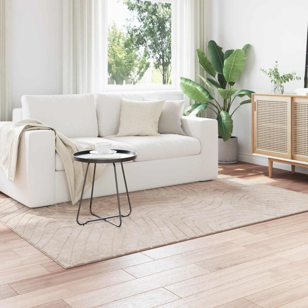 vidaXL PALMERAS Tæppe Beige 160 x 230 cm