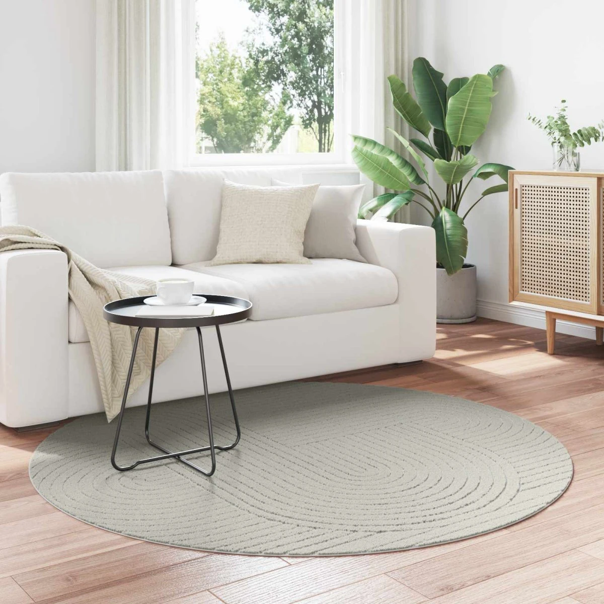 vidaXL PALMERAS Rundt tæppe, Grøn, Ø 120 cm