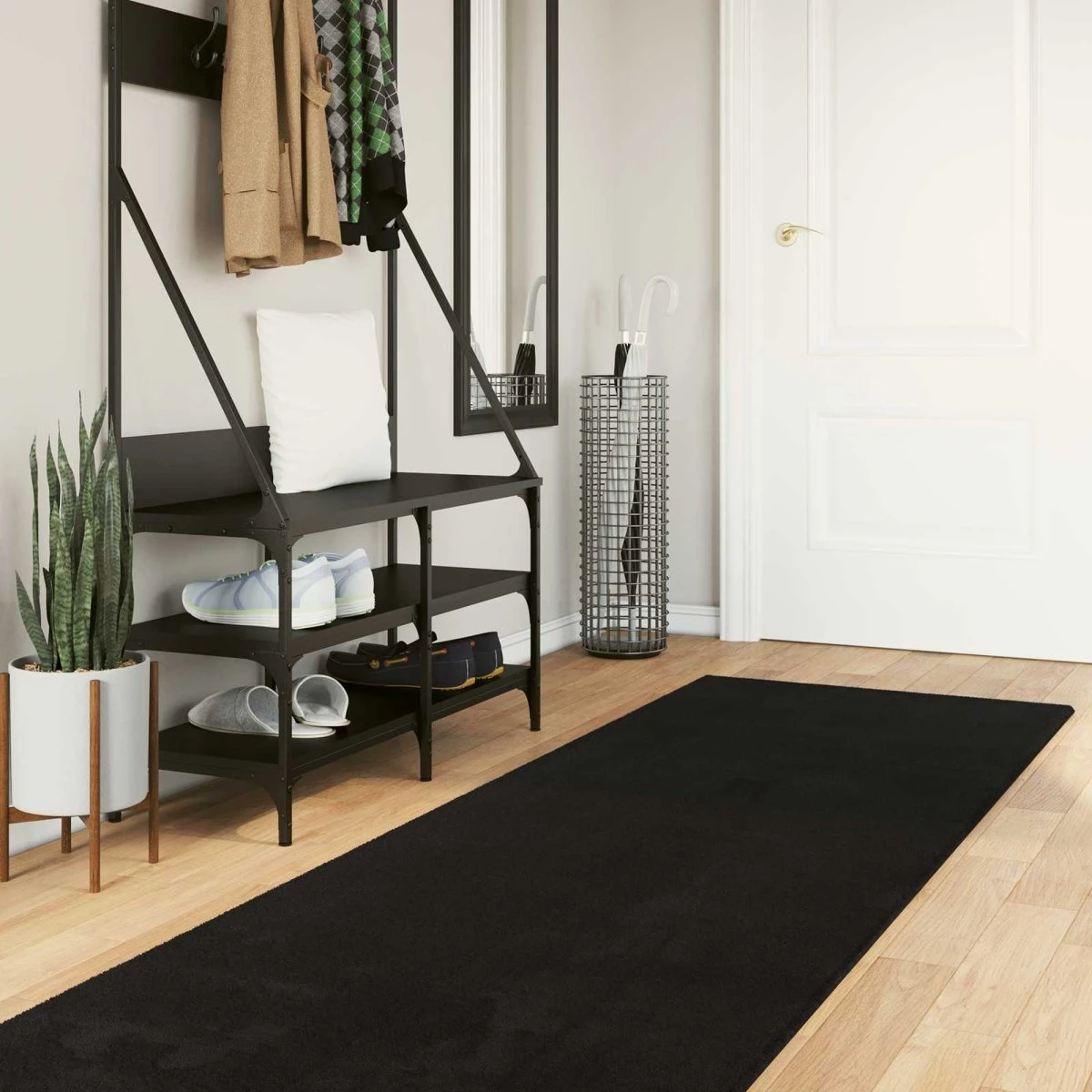 vidaXL HUARTE Tæppe Sort 80 x 1000 cm