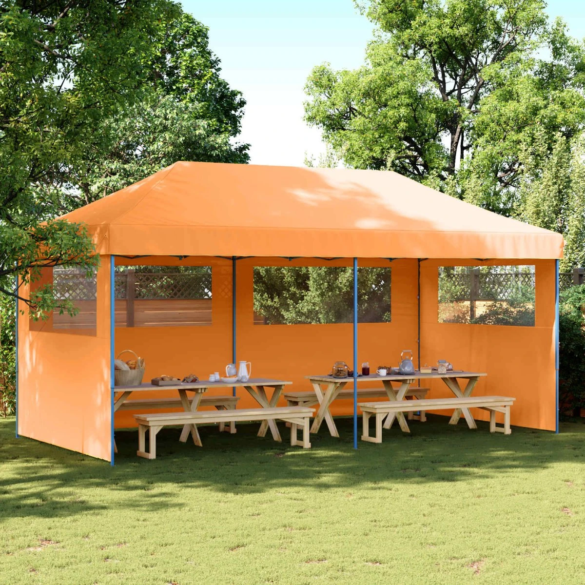 vidaXL Festtelt Pop-up 292 x 580 x 315 cm - Orange Oxford