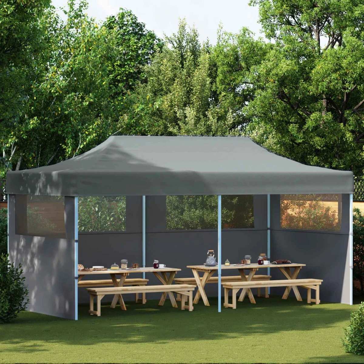 vidaXL Party Tent 291 x 580 x 315 cm - Antracit Oxford