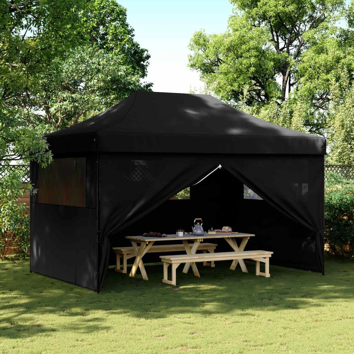 vidaXL Party Tent 292 x 440 x 315 cm - Sort Oxford-stof