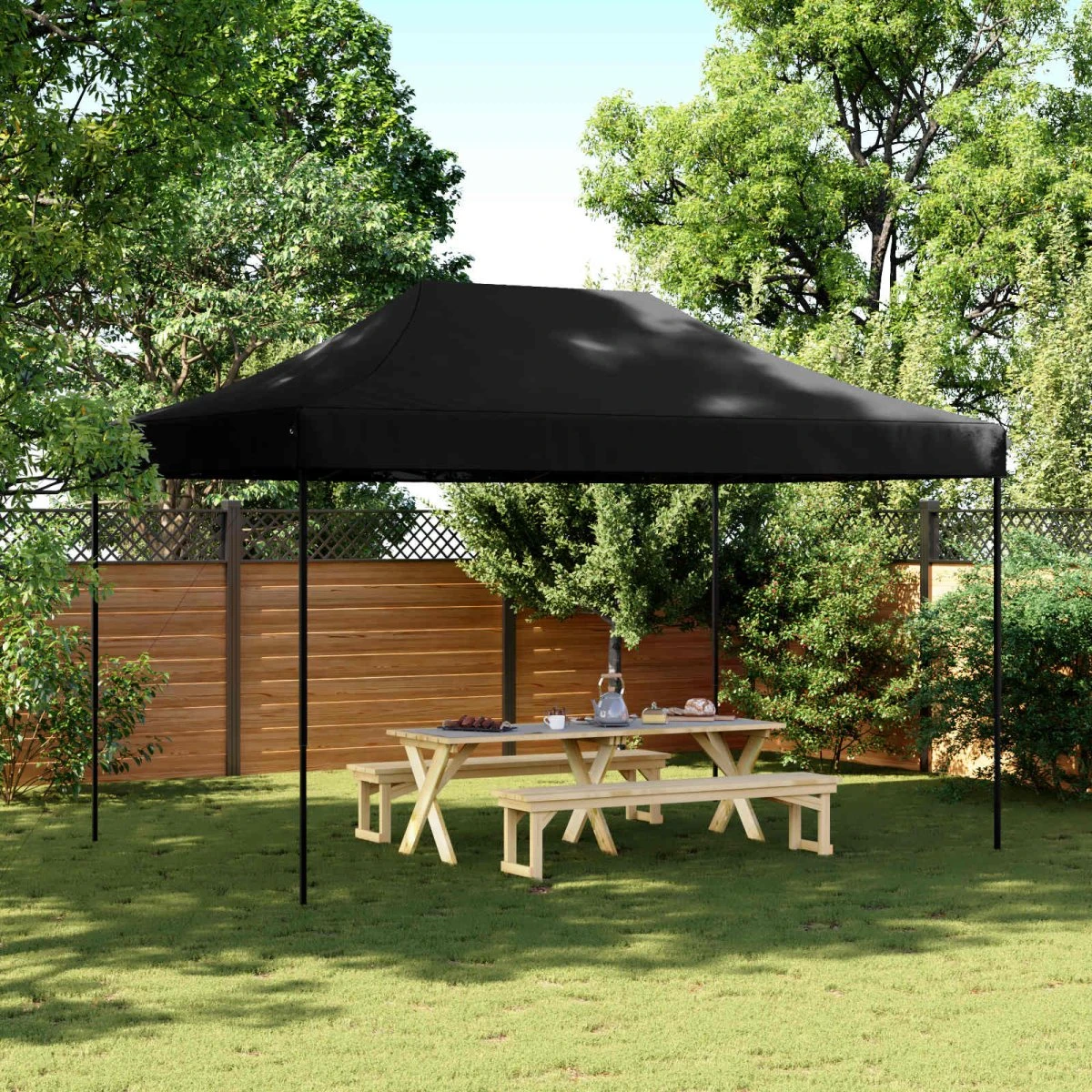 vidaXL Party Tent 292 x 440 x 315 cm Sort Oxford stof