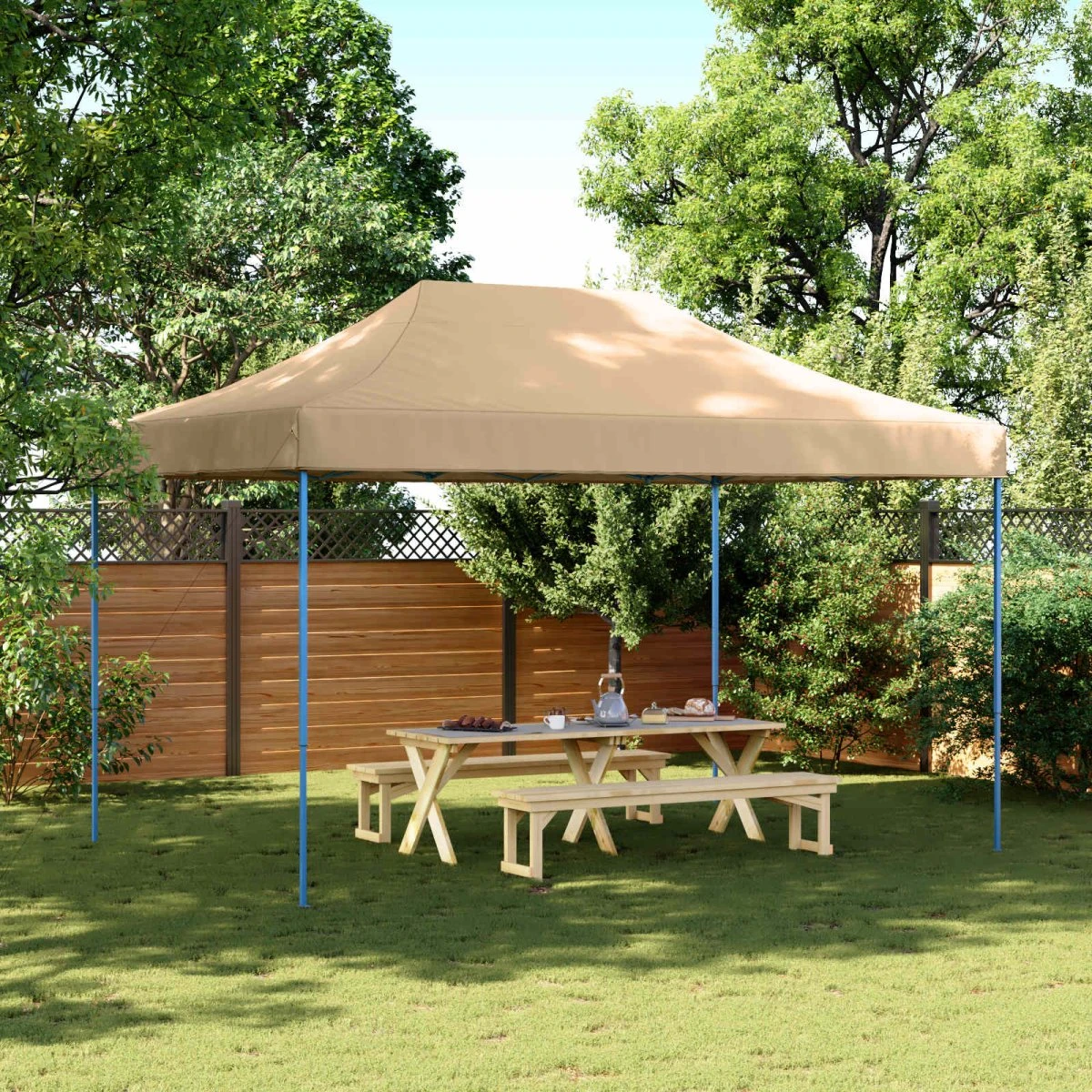 vidaXL Festtelt 292 x 440 x 315 cm Beige Oxford