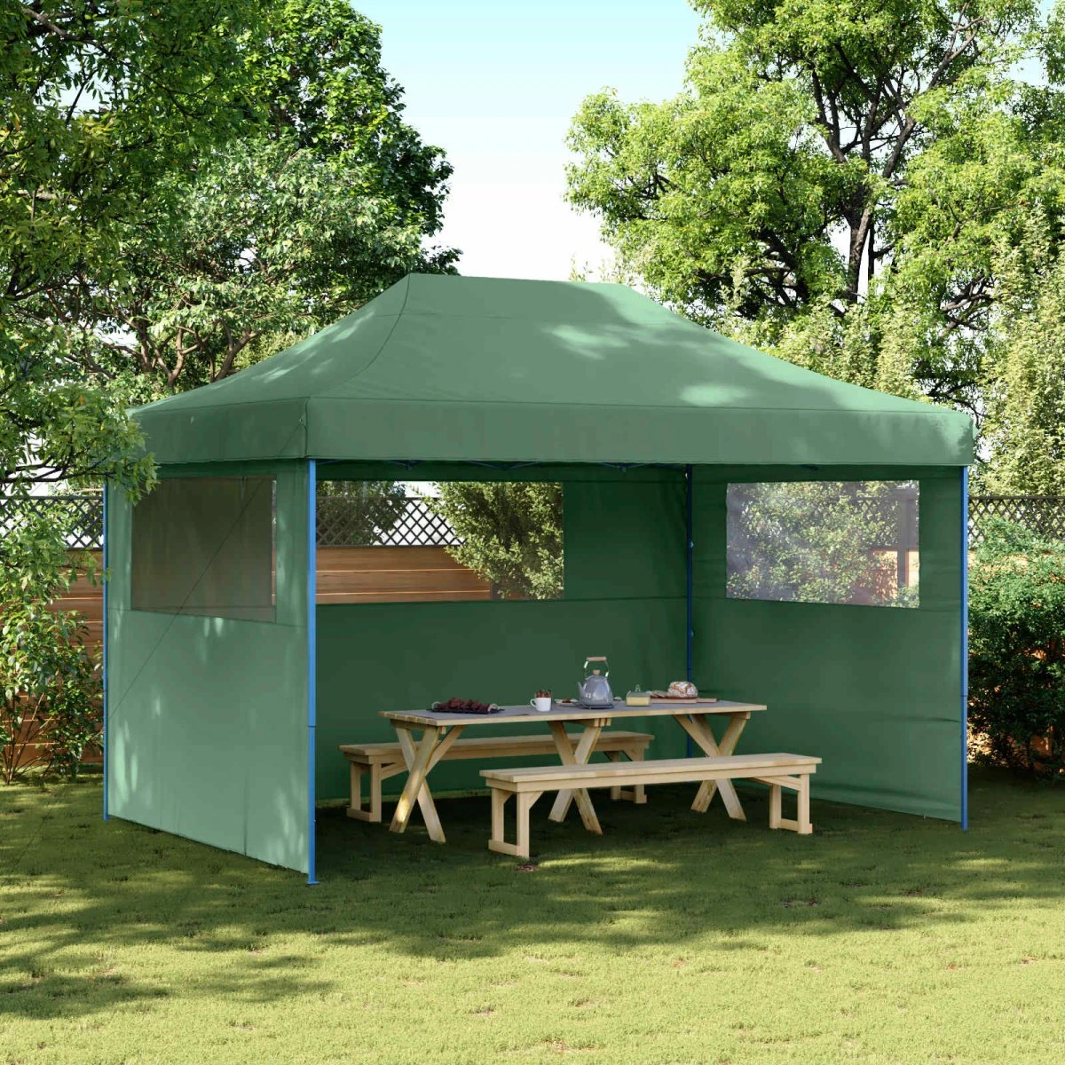 vidaXL Partytelt 279 x 410 x 315 cm Grøn Oxford stof