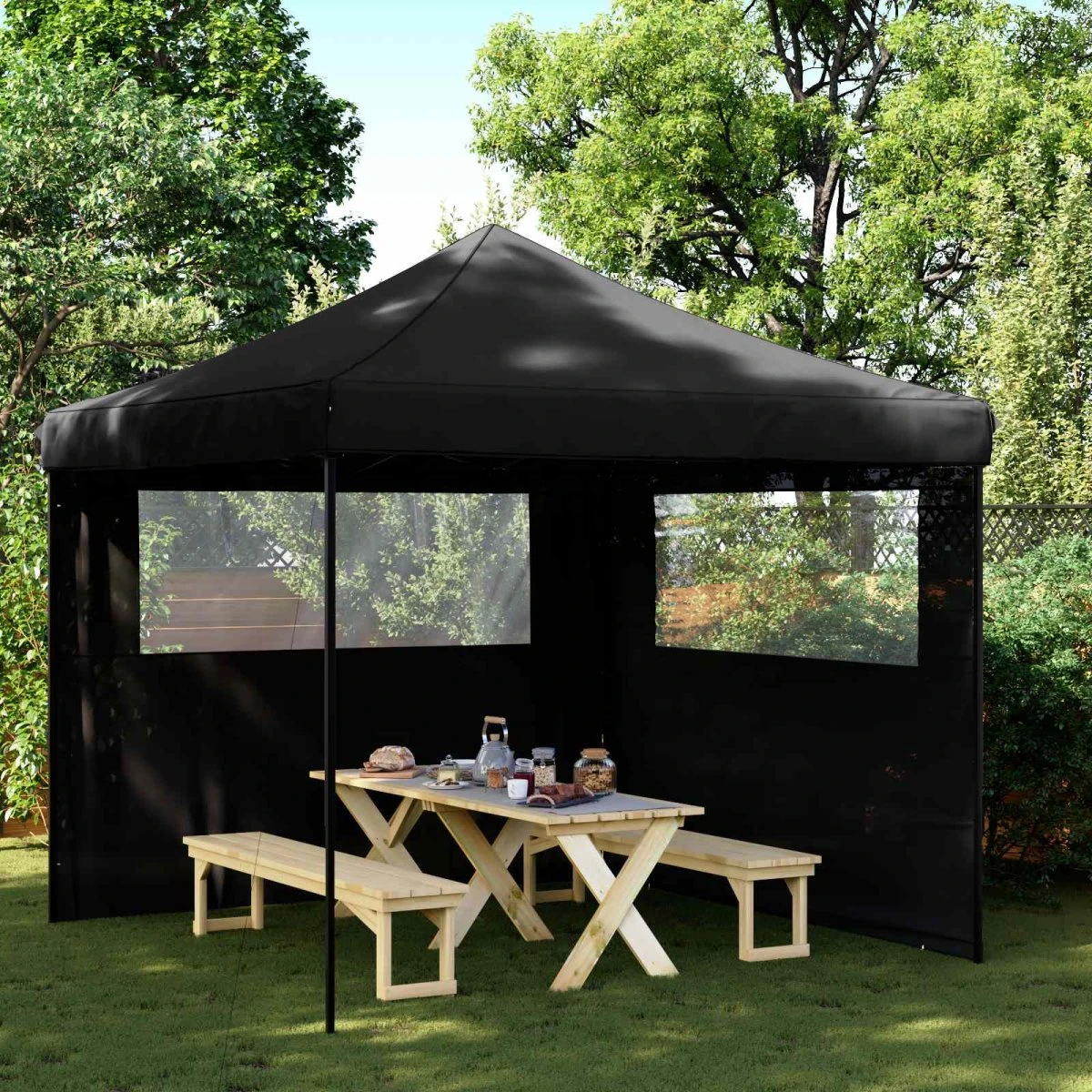 vidaXL Partytelt Sort 292 x 292 x 315 cm Oxford stof