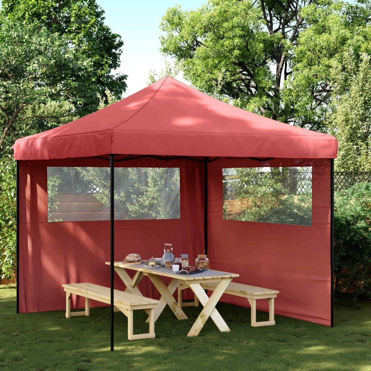 vidaXL Partytelt 292 x 292 x 315 cm - Bordeaux Oxford stof