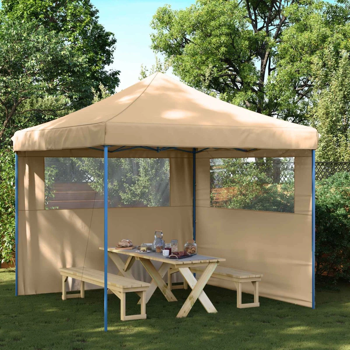 vidaXL Party Tent 292 x 292 x 315 cm - Beige Oxford stof