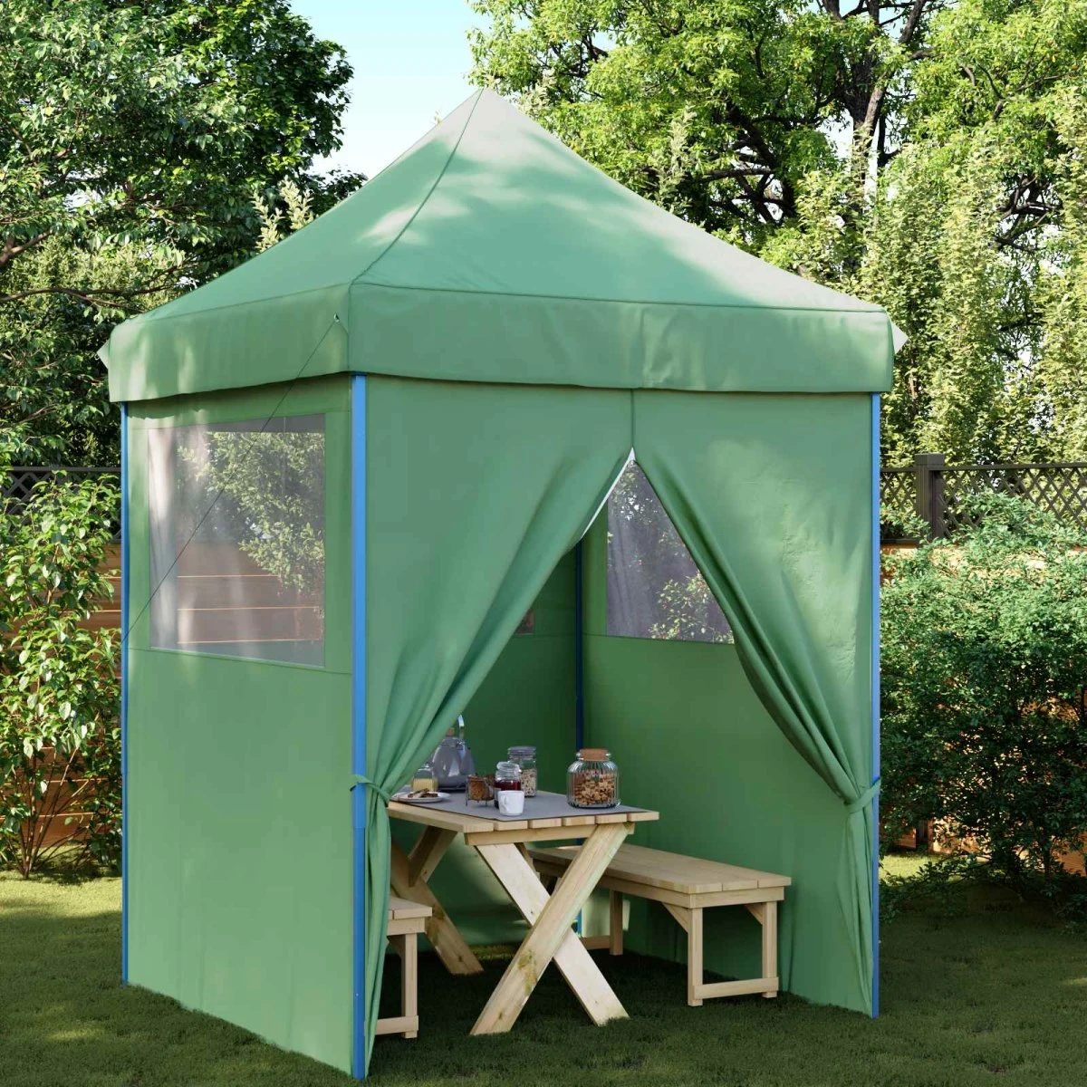 vidaXL Party Tent 200 x 200 x 306 cm Grøn Oxford
