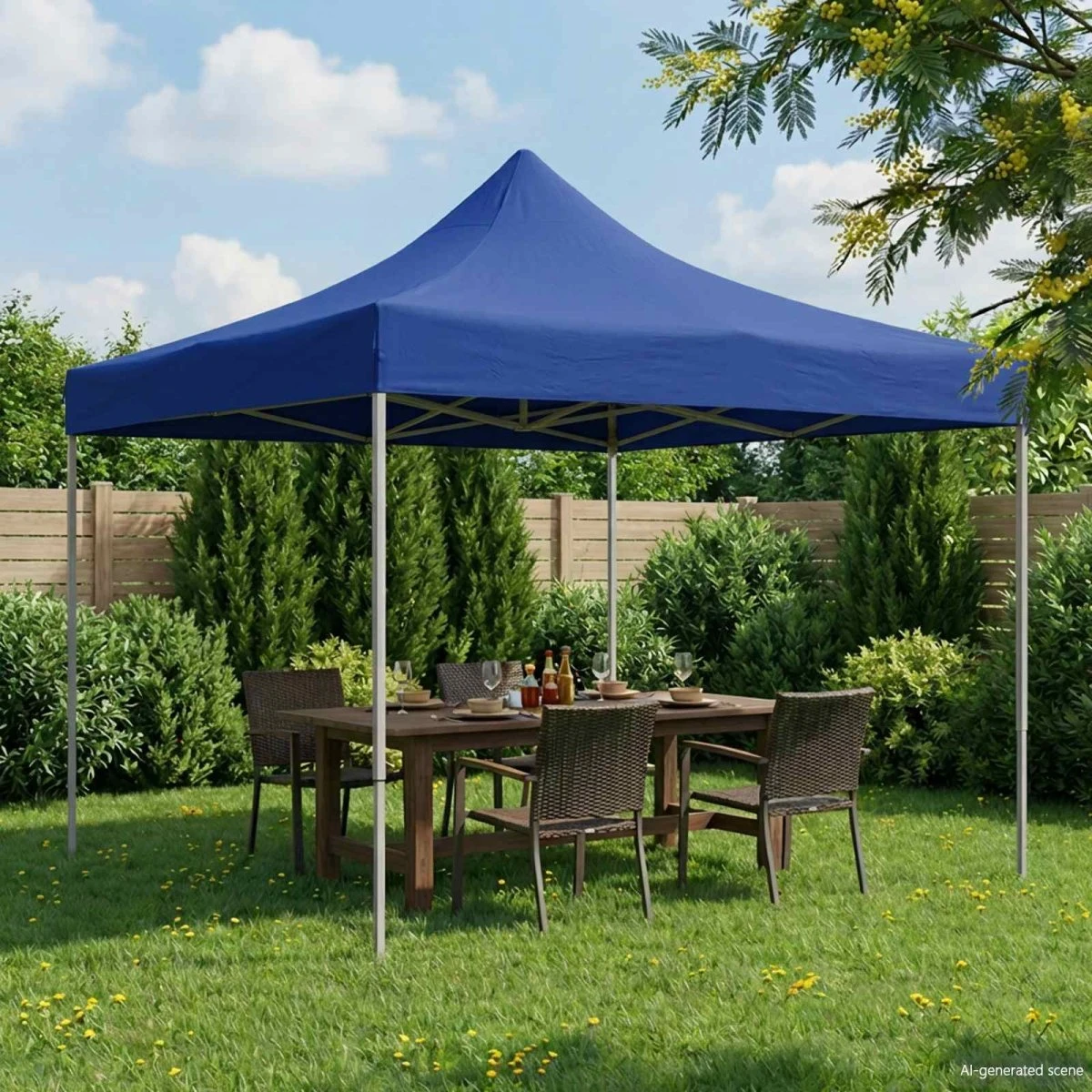 vidaXL Partytelt 291 x 291 x 315 cm - Blå Oxford stof