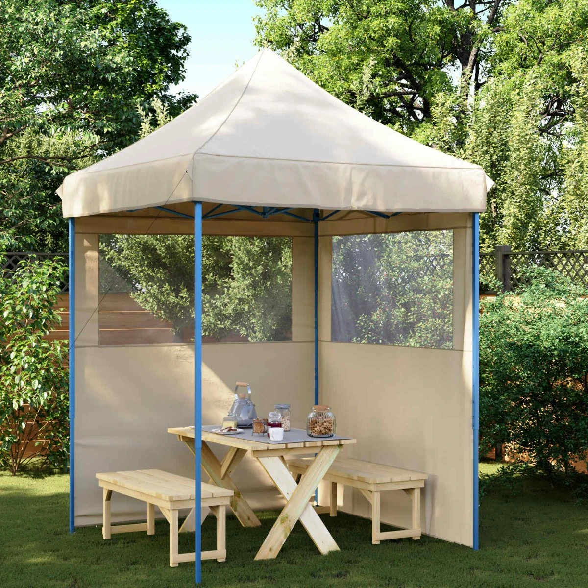 vidaXL Party Tent 200 x 200 x 306 cm Beige Oxford