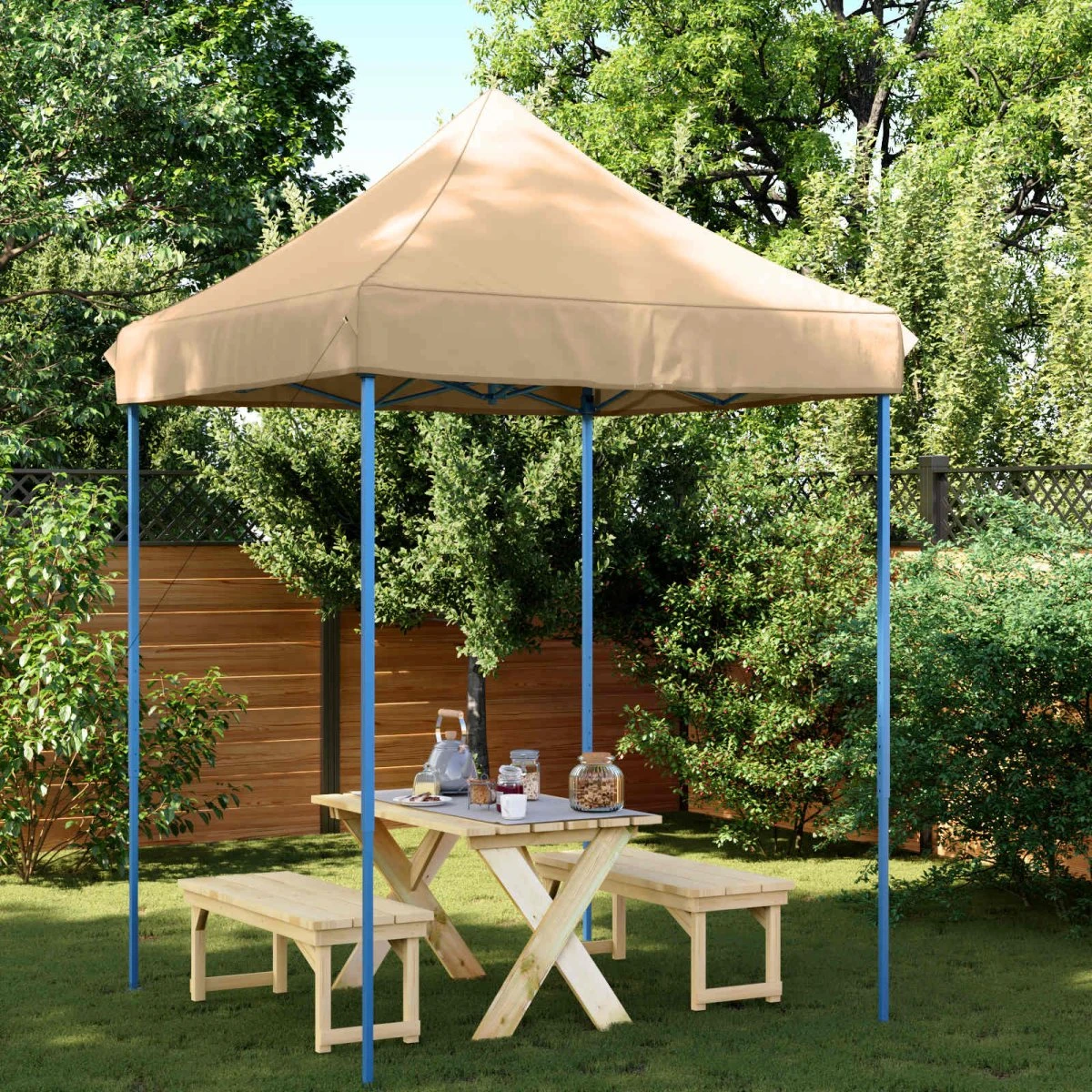 vidaXL Party Tent 200 x 200 x 306 cm Beige Oxford