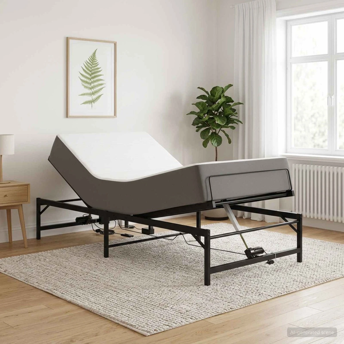 vidaXL Elektrisk Justerbar Sengetramme 90 x 200 cm - Sort