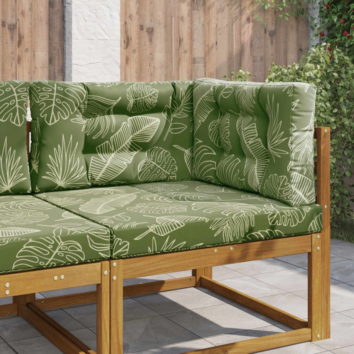 vidaXL Udendørs Sofa Pude Bladdesign 80 x 80 cm - 3 dele