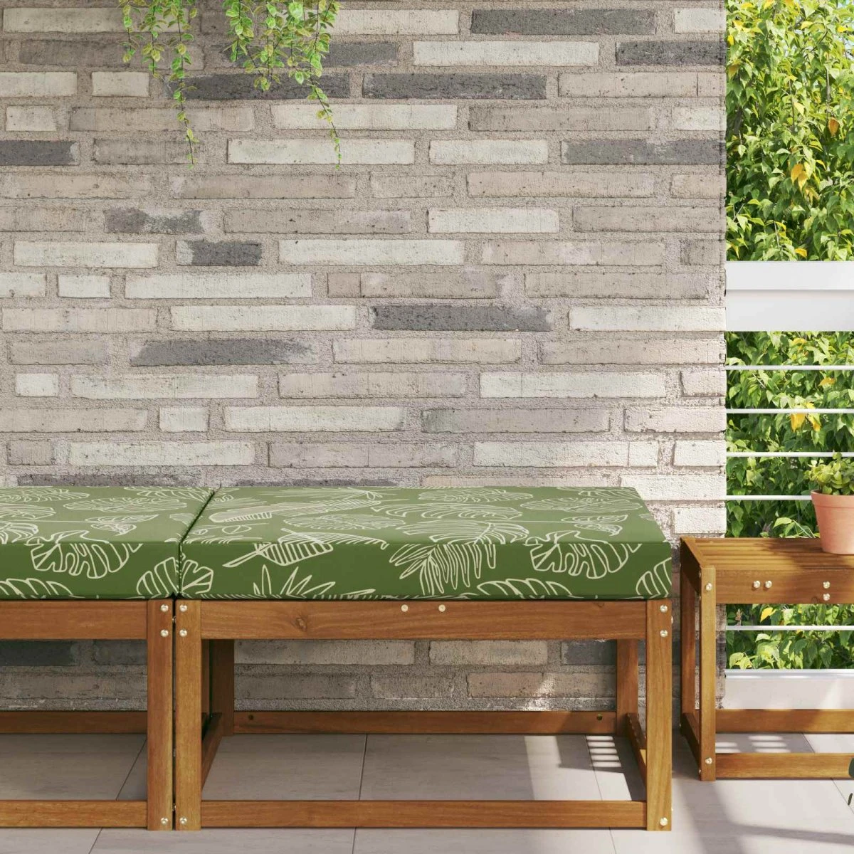 vidaXL Udendørs Sofa Pude med Bladdesign, 80 x 80 cm