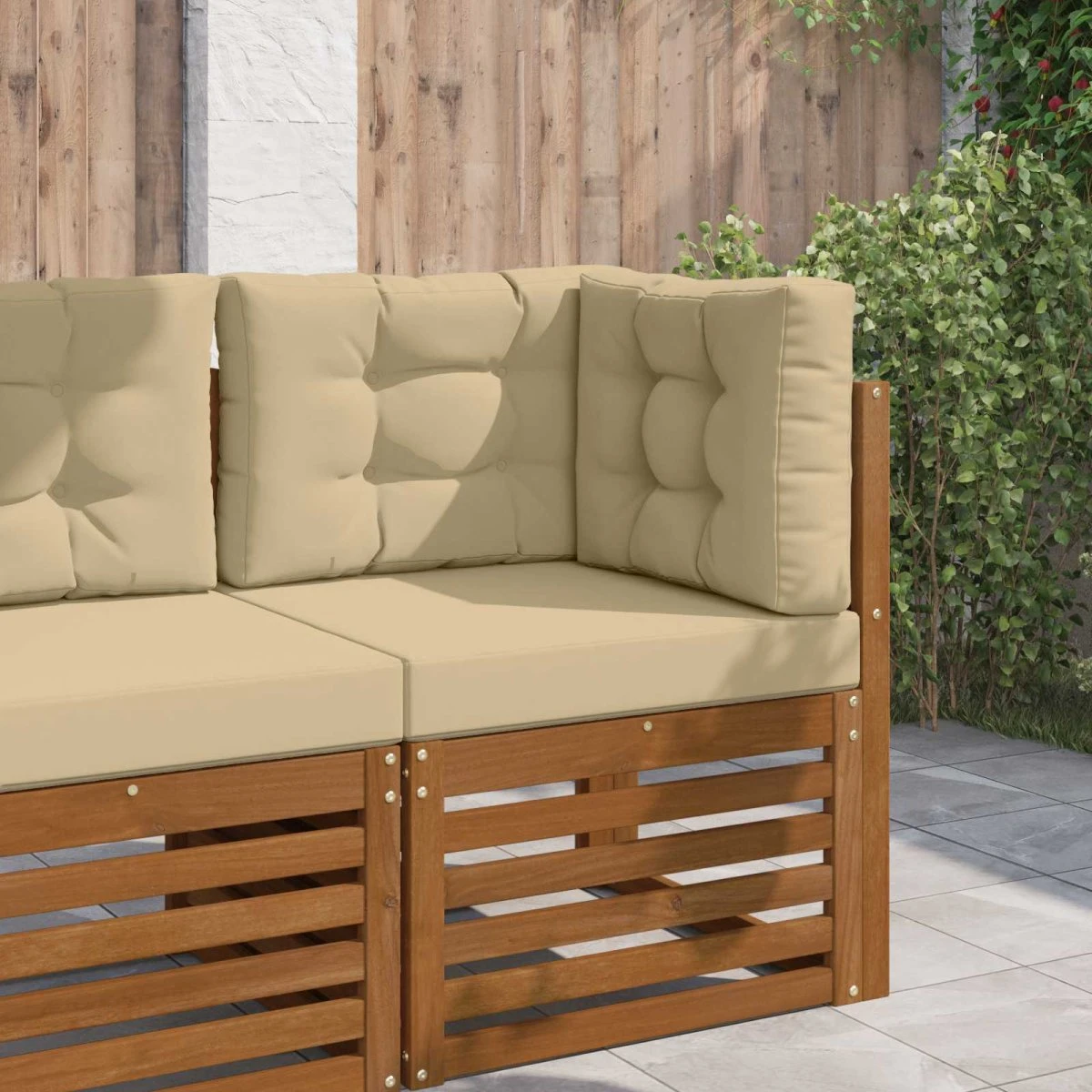 vidaXL Udendørs Sofa Pude Beige 60 x 60 cm - 3 dele