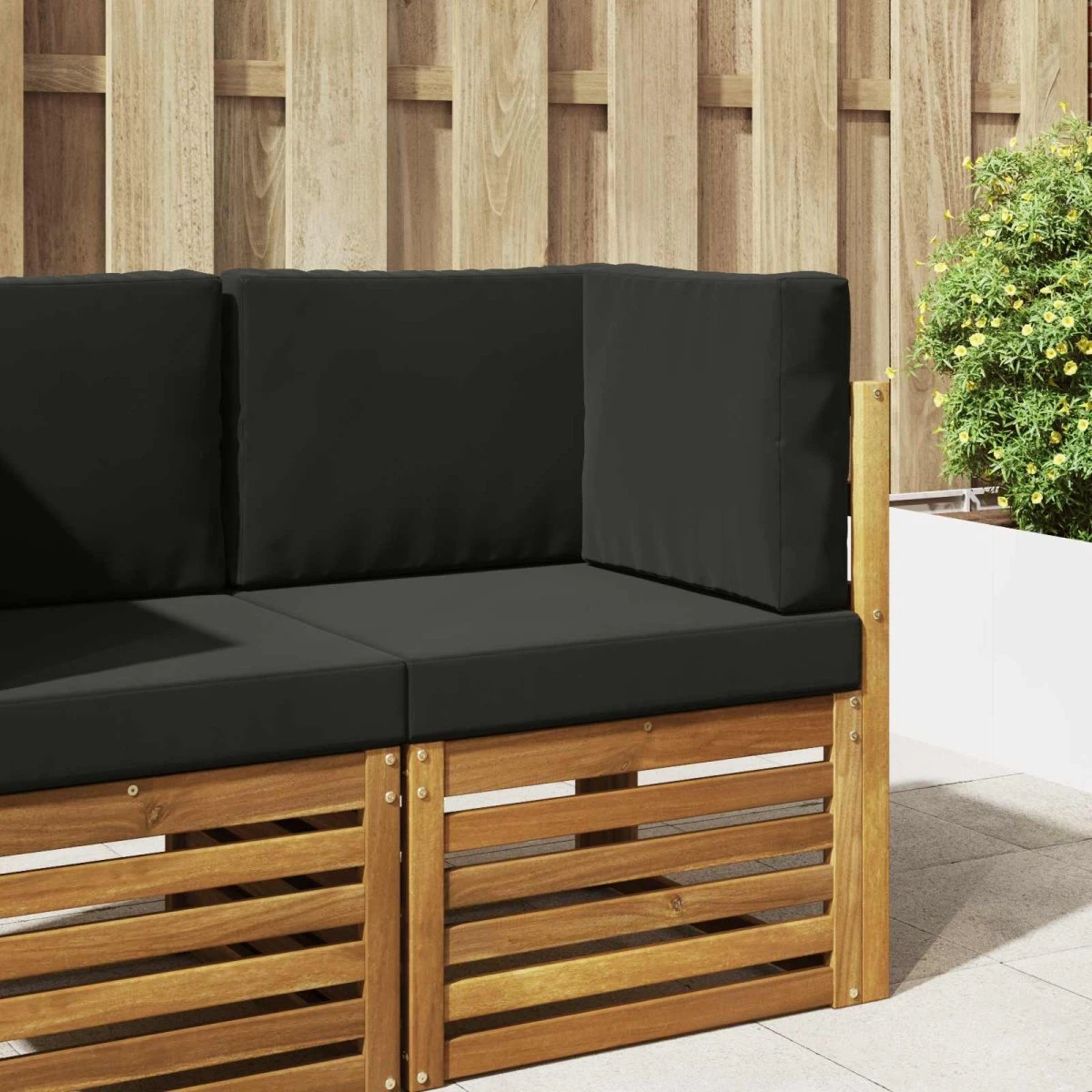 vidaXL Udendørs Sofa Pude Polyester Sort 60 x 60 cm
