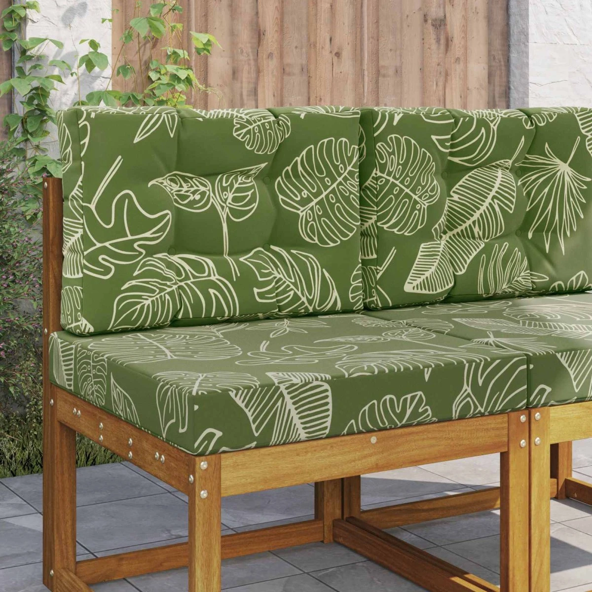 vidaXL Udendørs sofapude i polyester med bladdesign, 60 x 60 cm