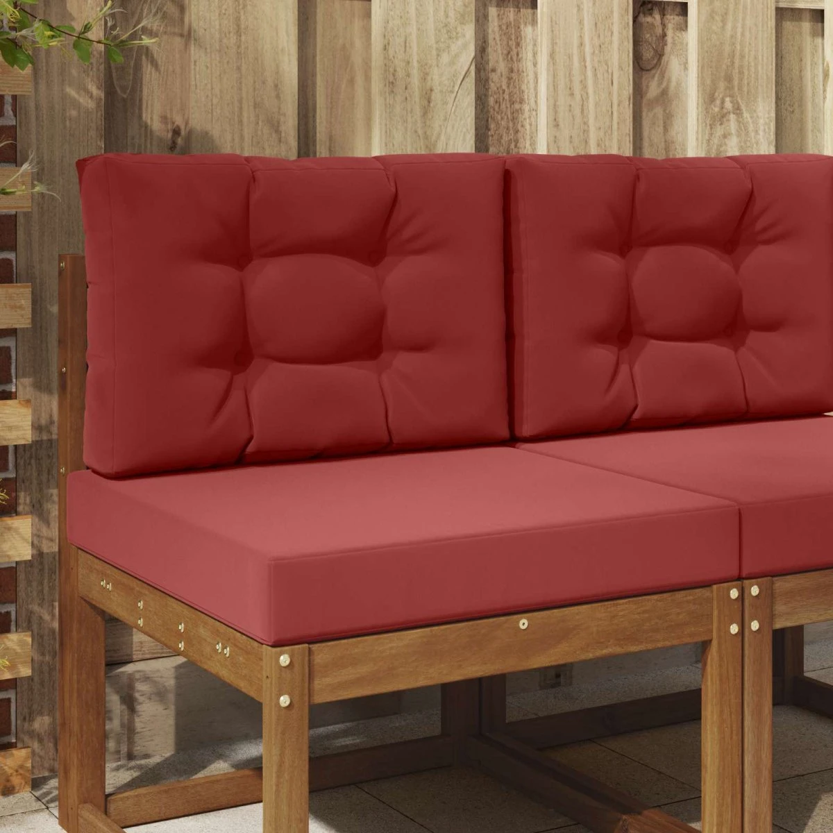 vidaXL Udendørs Sofa Pude Vinrød 60 x 60 cm - 2 dele