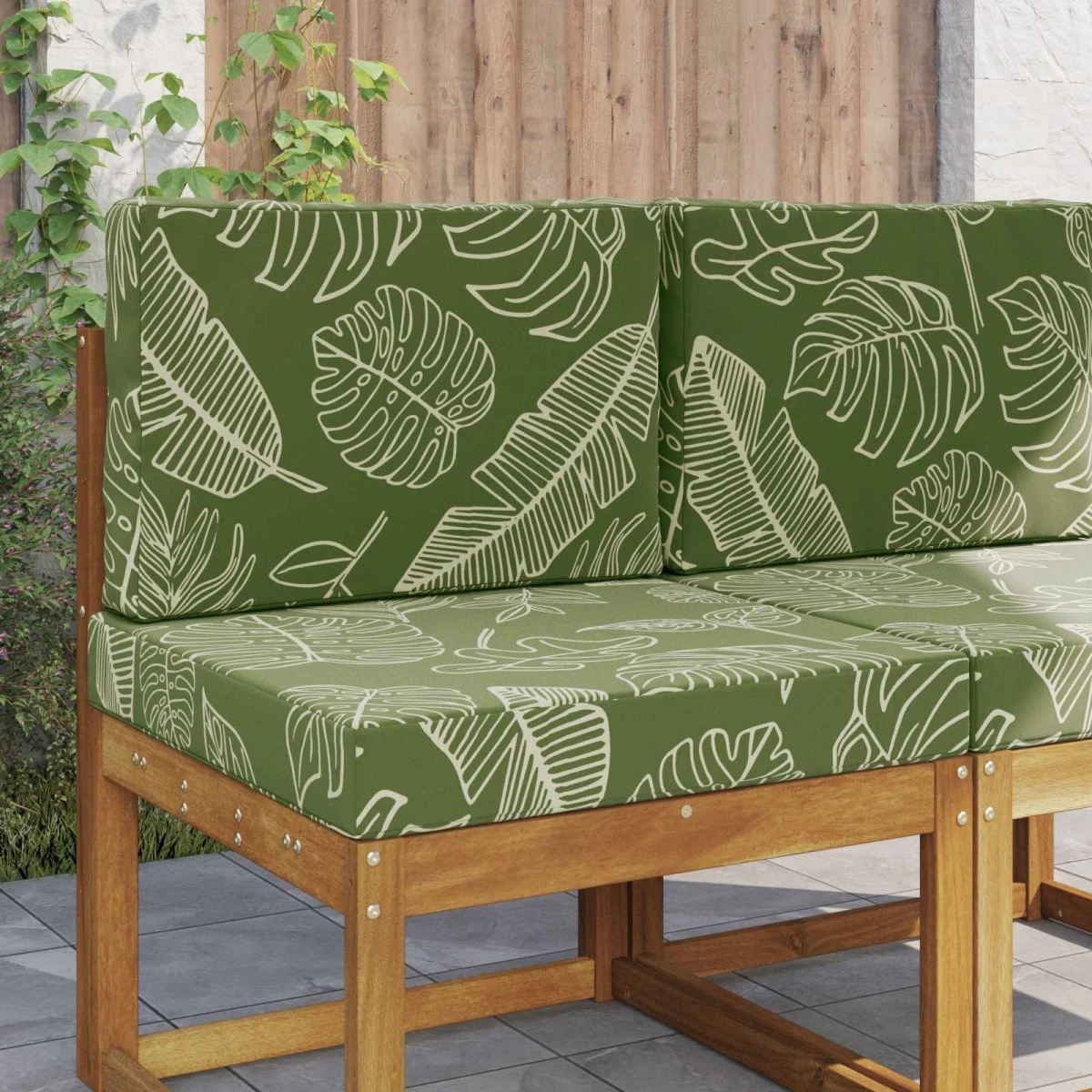 vidaXL Udendørs Sofa Pude Bladdesign 60 x 60 cm